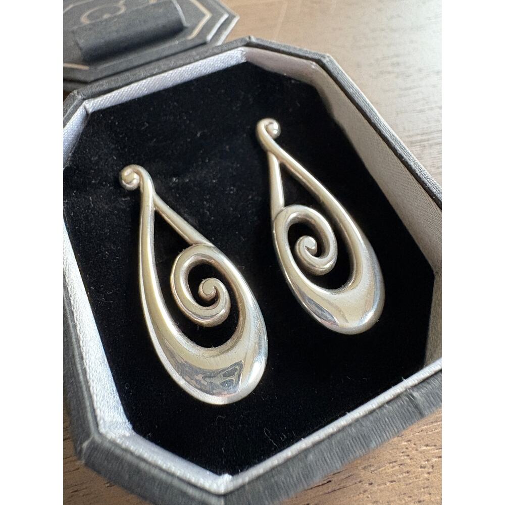 Brighton Rock N Twirl Open Swirl Dangle Drop Earrings New In Box